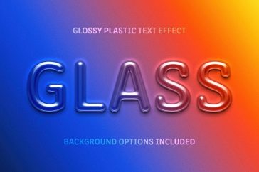 Free Glossy Plastic Text Effect PSD