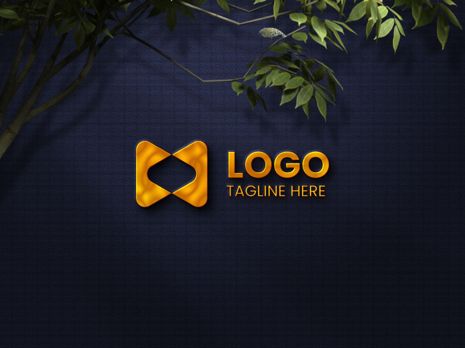 Free Glowing Text Logo Mockup PSD