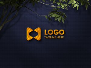 Free Glowing Text Logo Mockup PSD