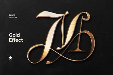 Free Gold Metal Text And Logo Effect PSD