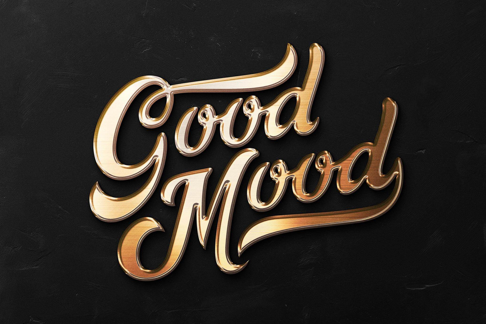 Free Gold Metal Text And Logo Effect PSD