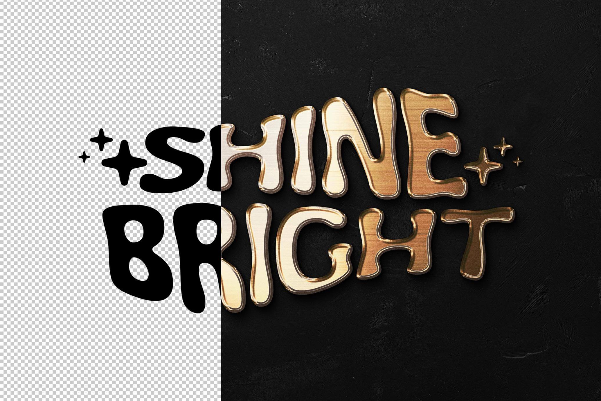 Free Gold Metal Text And Logo Effect PSD