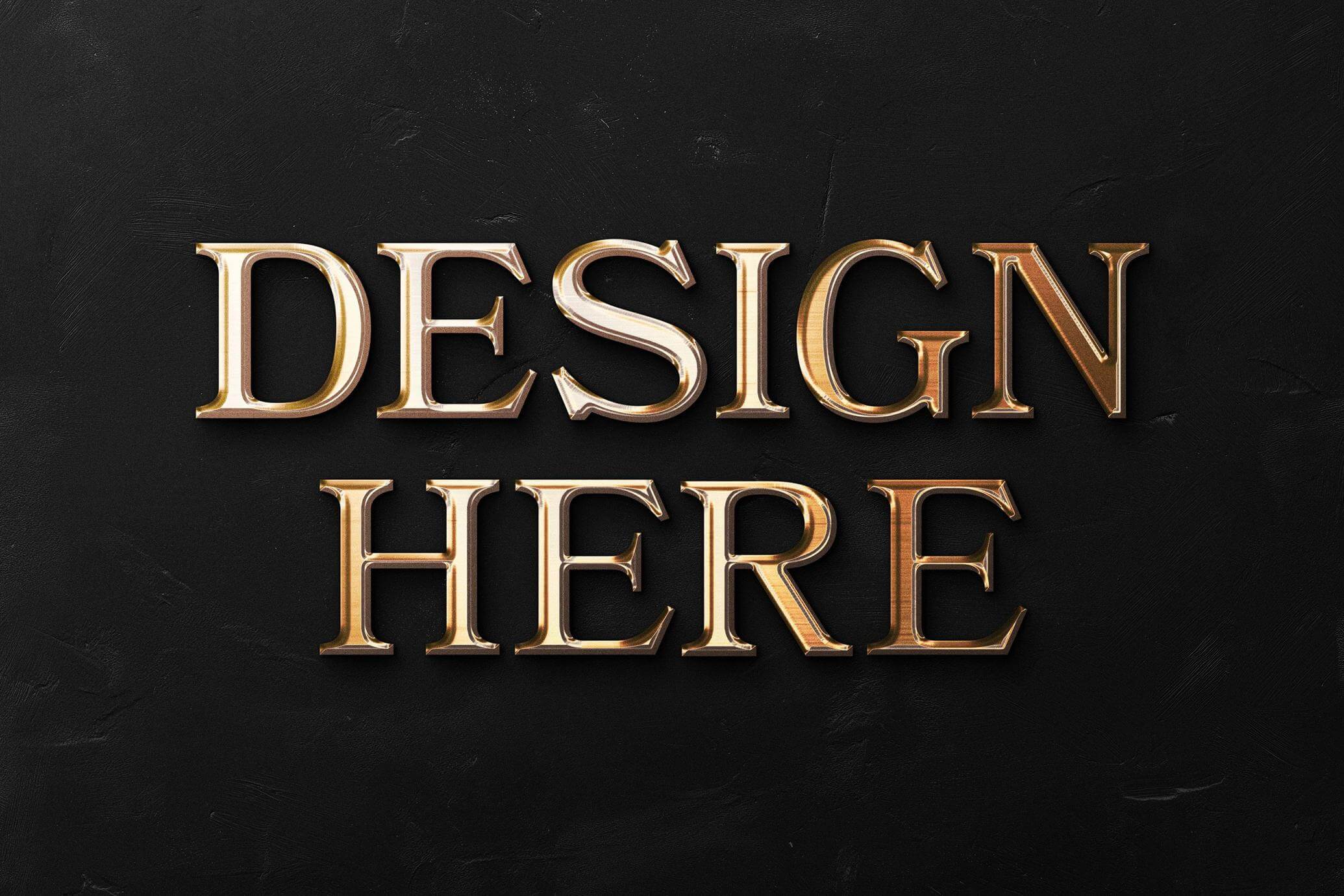 Free Gold Metal Text And Logo Effect PSD