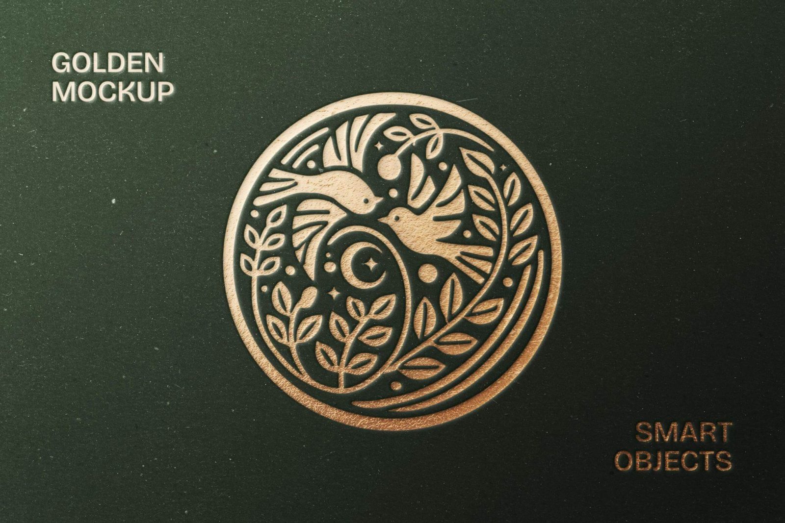 Free Gold Pressed Logo Mockup PSD