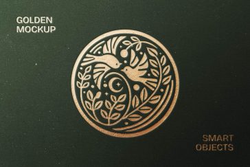 Free Gold Pressed Logo Mockup PSD