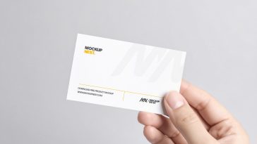 Free Hand Holding Business Card Mockup PSD