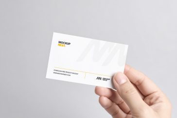 Free Hand Holding Business Card Mockup PSD