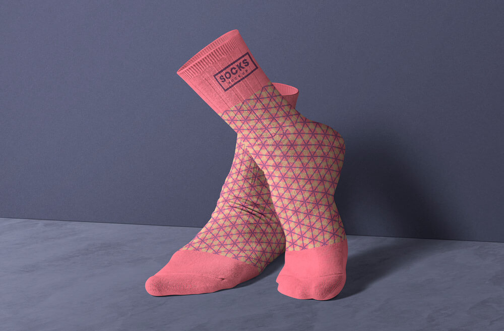 Free Knee High Socks Mockup PSD
