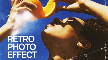 Free Landscape Retro Photo Effect PSD