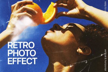 Free Landscape Retro Photo Effect PSD