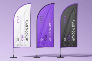 Free Outdoor Blade Feather Flag Banner Mockup PSD