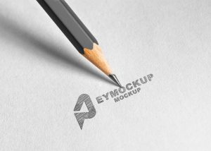 Free Pencil Sketch Logo Mockup PSD