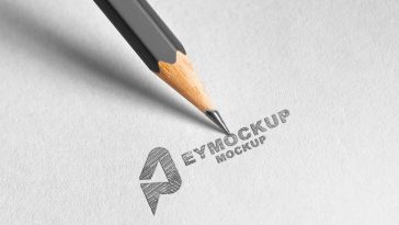 Free Pencil Sketch Logo Mockup PSD