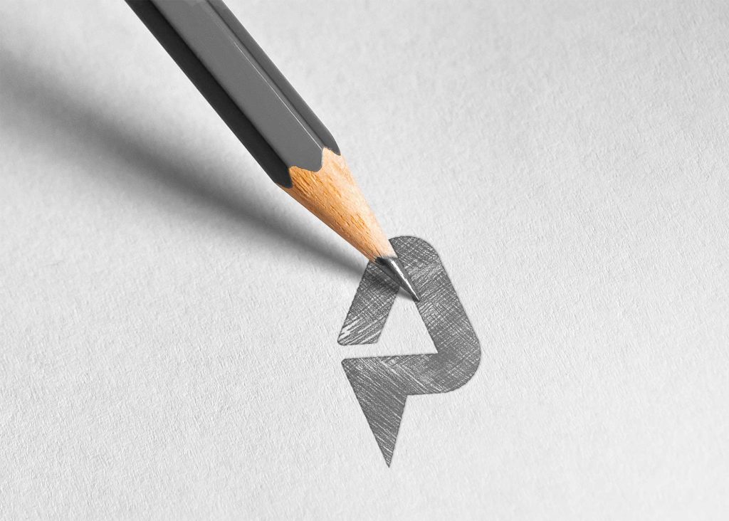 Free Pencil Sketch Logo Mockup PSD