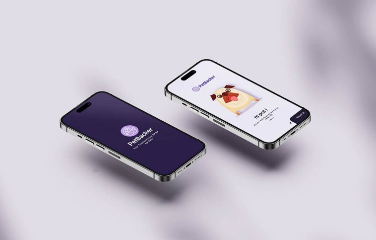 Free Perspective iPhone 14 Pro Mockup PSD