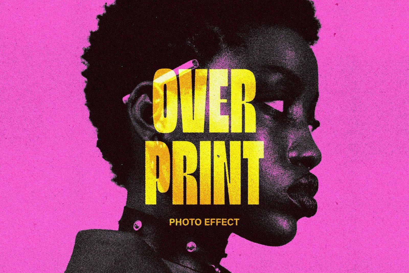 Free Pink Overprint Effect PSD