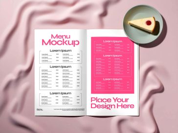 Free Restaurant Menu Book Mockup PSD