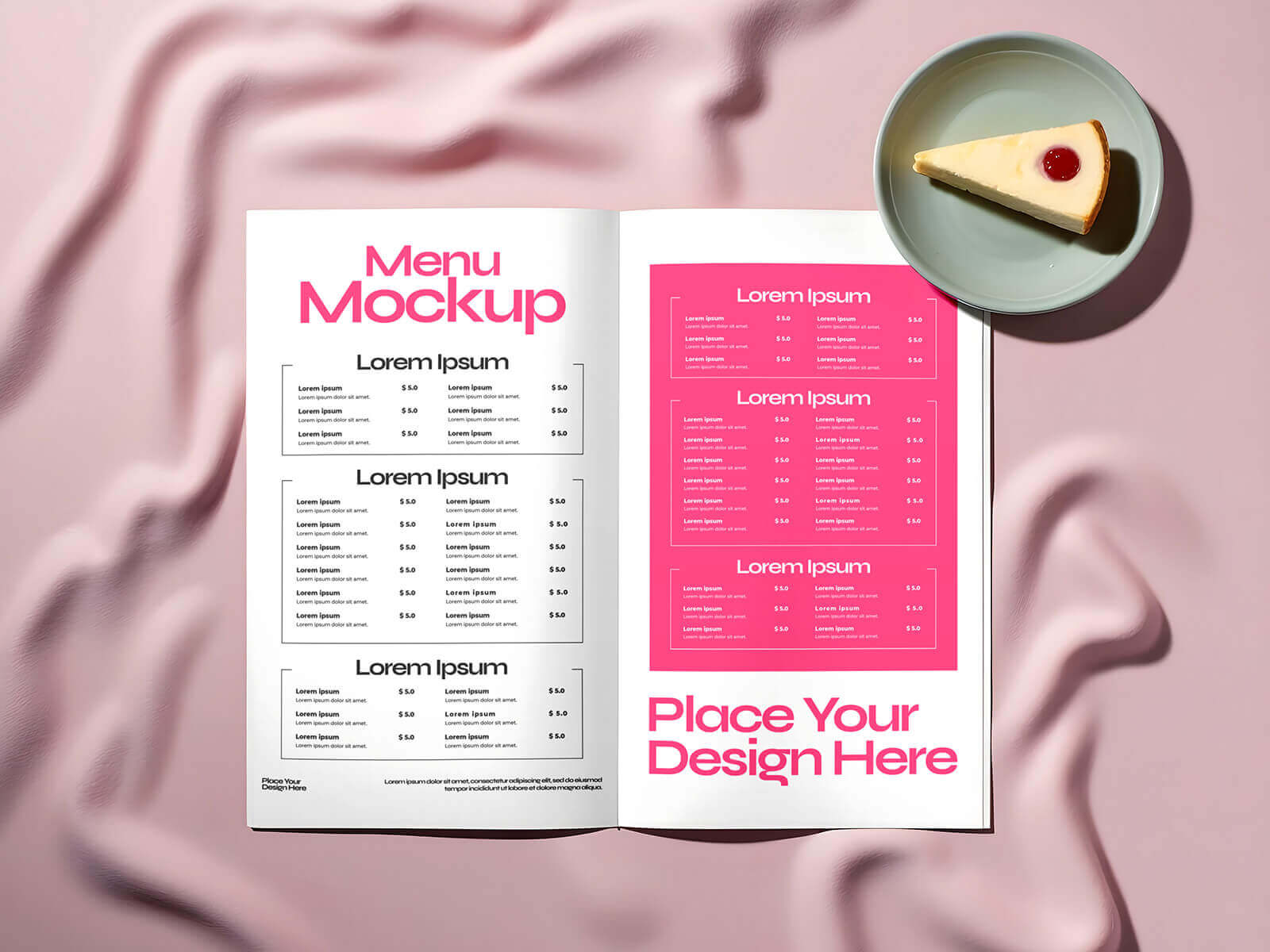 Free Restaurant Menu Book Mockup PSD