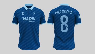 Free Soccer Jersey Polo Shirt Mockup PSD Template