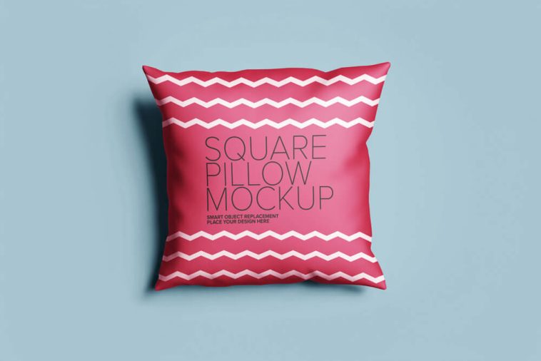 Free Square Cushion Mockups PSD