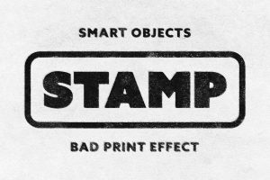 Free Stamp Print Text & Logo Template PSD