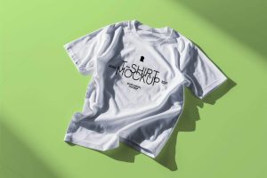 Free T- Shirt On Floor Mockup PSD