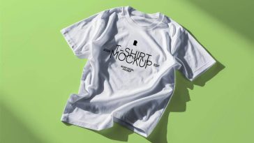 Free T- Shirt On Floor Mockup PSD