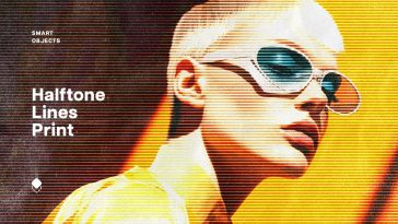 Free Vintage Halftone Lines Effect PSD