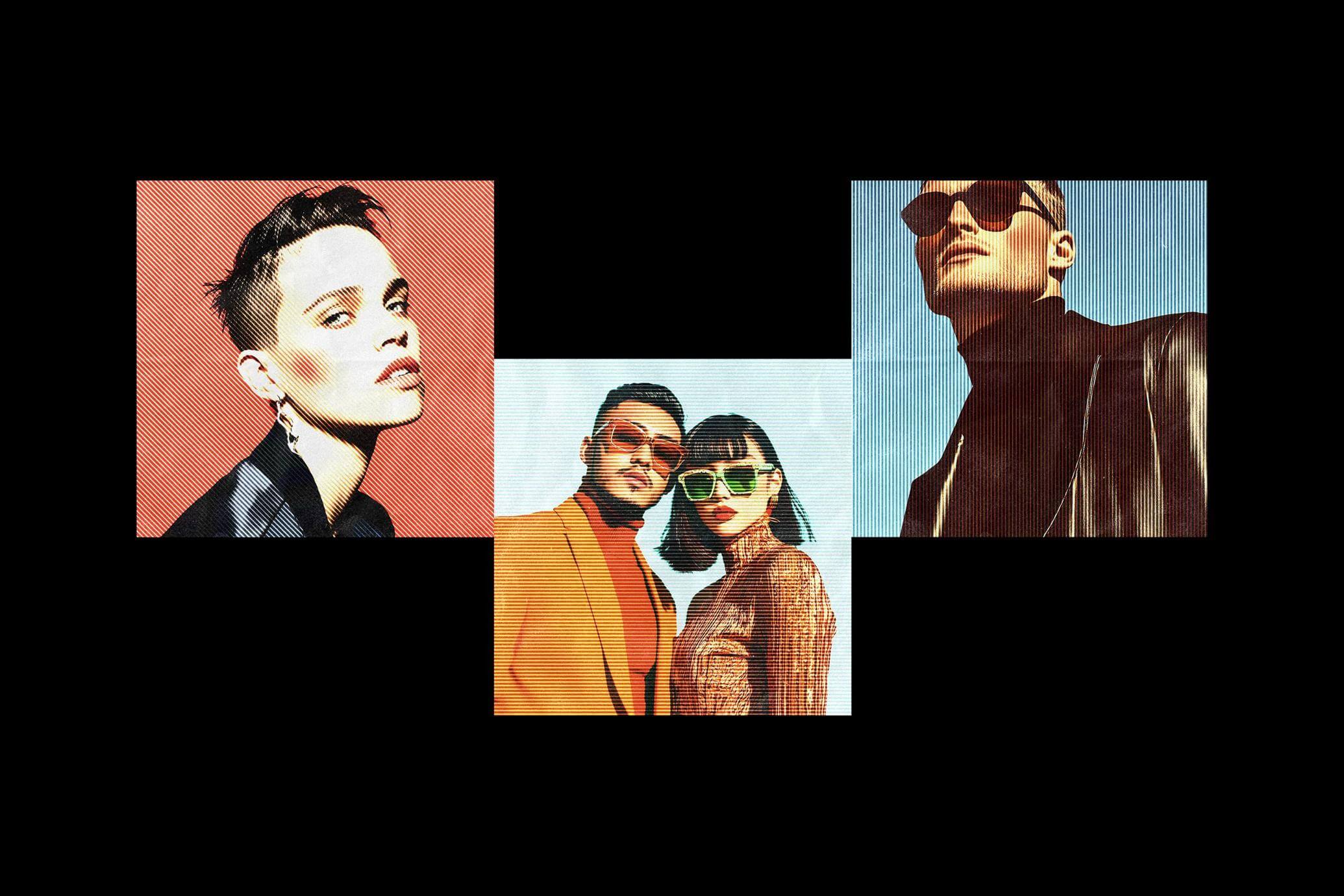 Free Vintage Halftone Lines Effect PSD