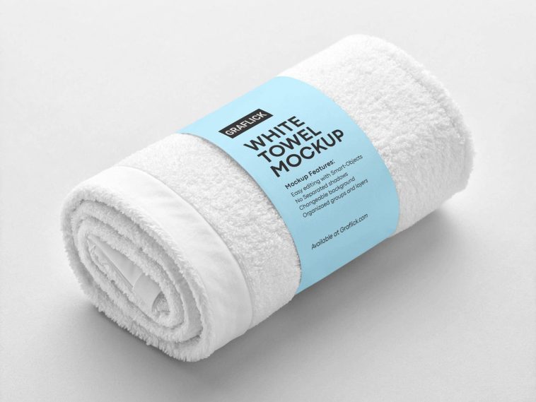 Free White Towel Mockup PSD
