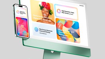 Free iMac & iPhone Pro Responsive Website Mockup PSD