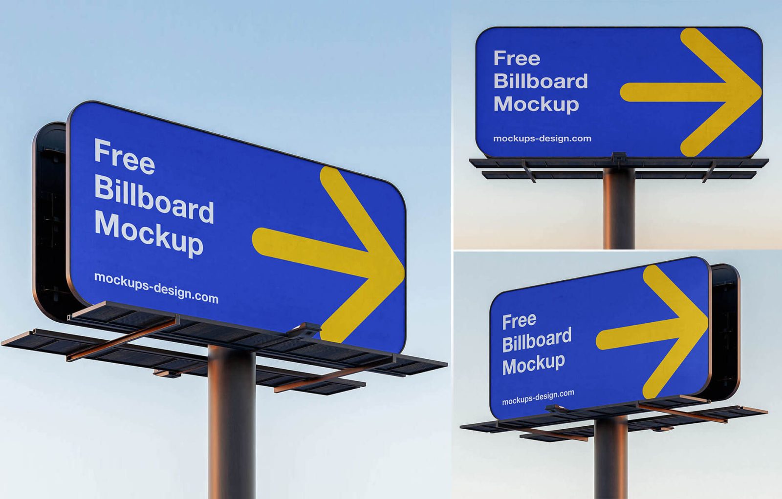 3 Free Rounded Corner Billboard Mockup PSD Files