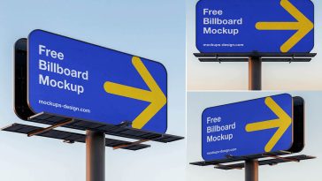 3 Free Rounded Corner Billboard Mockup PSD Files
