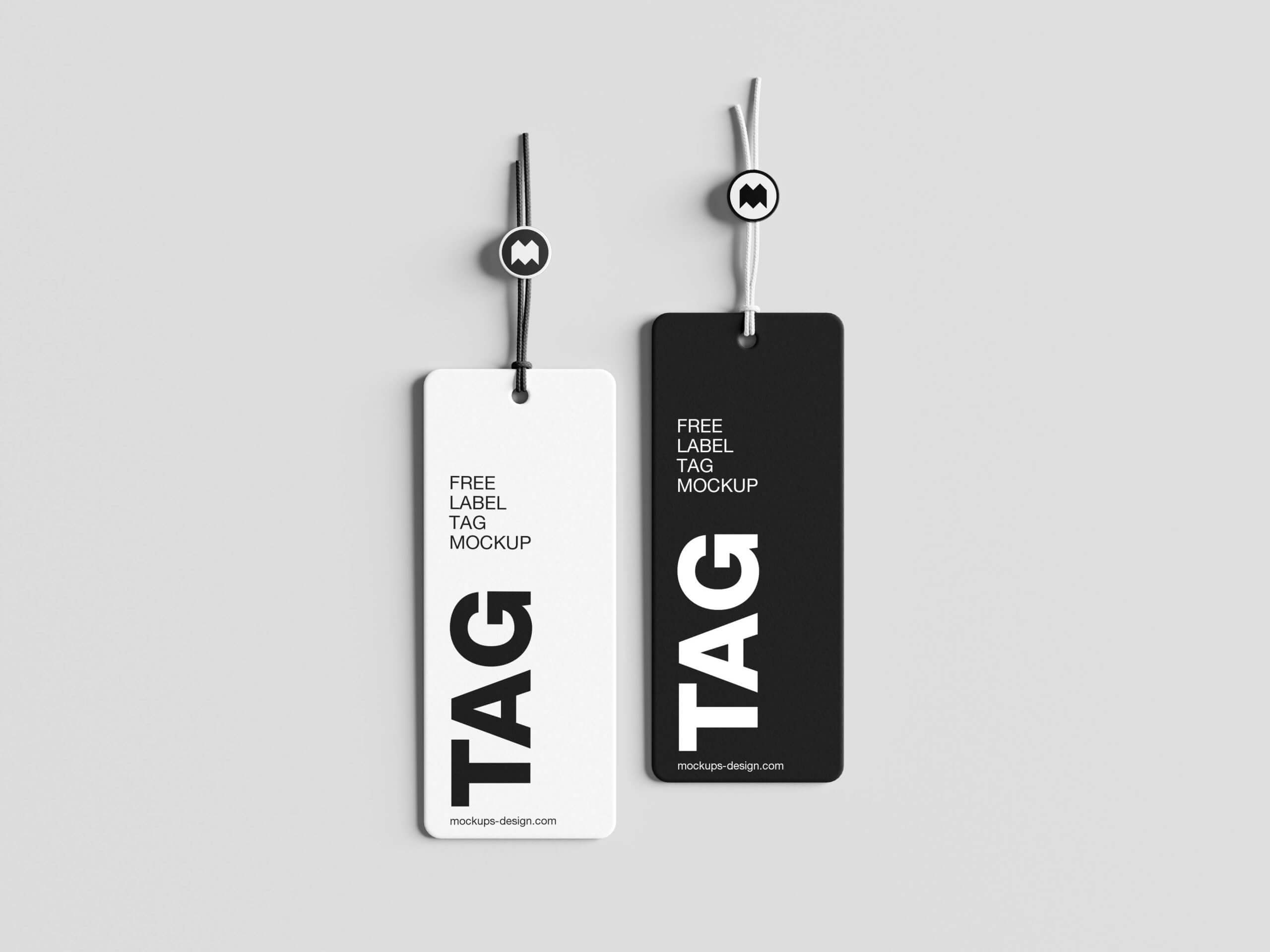 4 Free Rounded Corner Rectangle Hanging Tag Mockup PSD Files