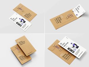 5 Free DL Flyer String Envelope Mockup PSD Files