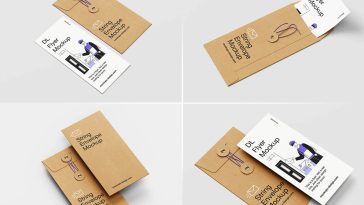 5 Free DL Flyer String Envelope Mockup PSD Files