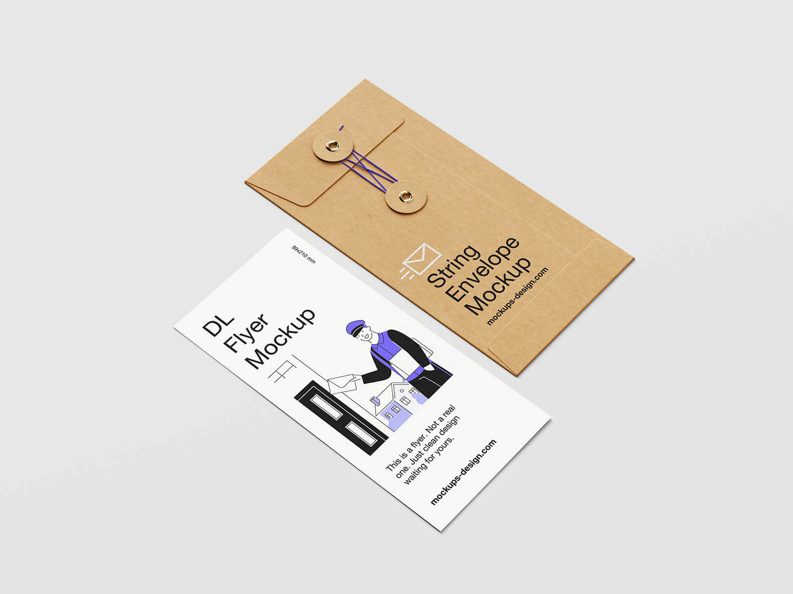5 Free DL Flyer String Envelope Mockup PSD Files