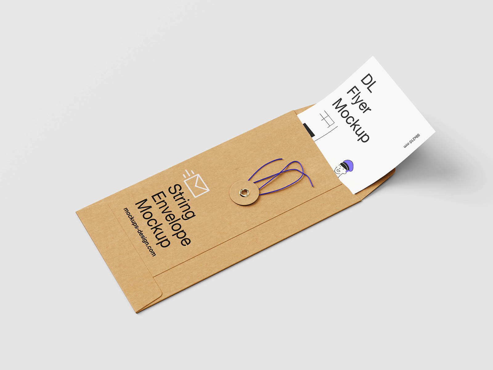 5 Free DL Flyer String Envelope Mockup PSD Files