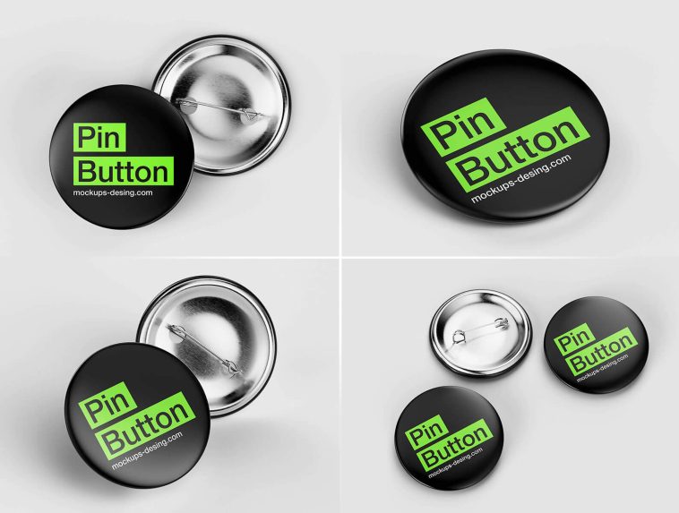 5 Free Pin-Back Button Badge Mockup PSD Files