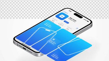 Free App Store with iPhone 15 Pro Mockups PSD Set