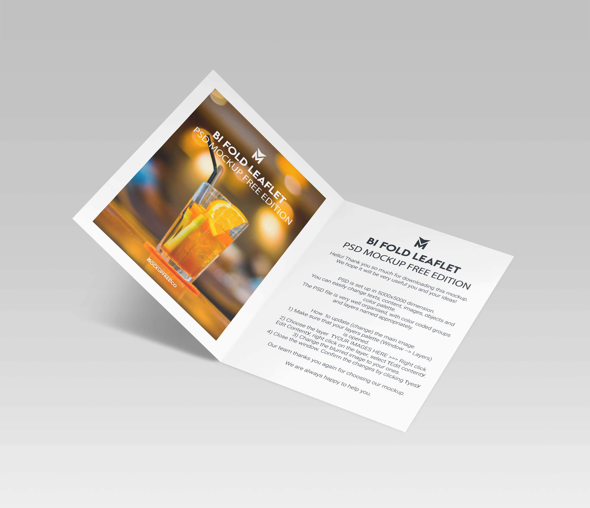 Free-Bi-Fold-Leaflet-PSD-Mockup