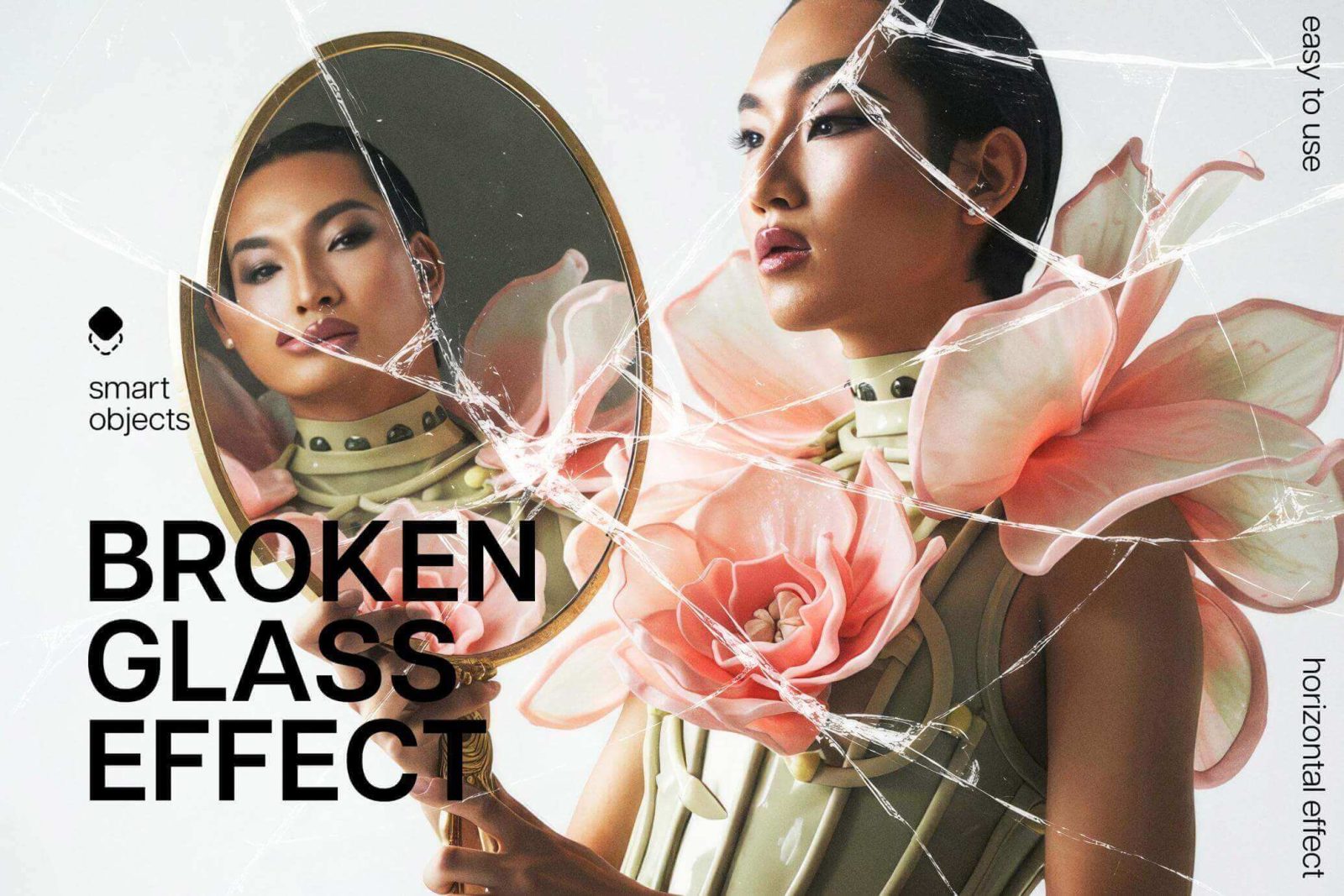 Free Broken Glass Photo Effect PSD Template