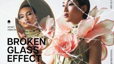 Free Broken Glass Photo Effect PSD Template