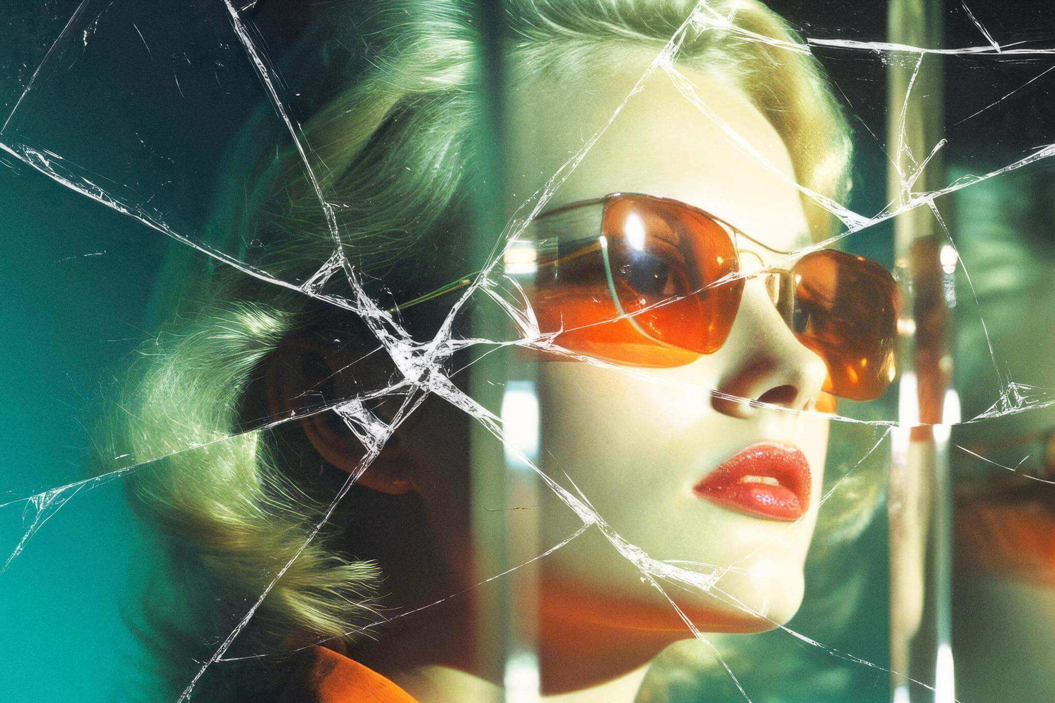 Free Broken Glass Photo Effect PSD Template