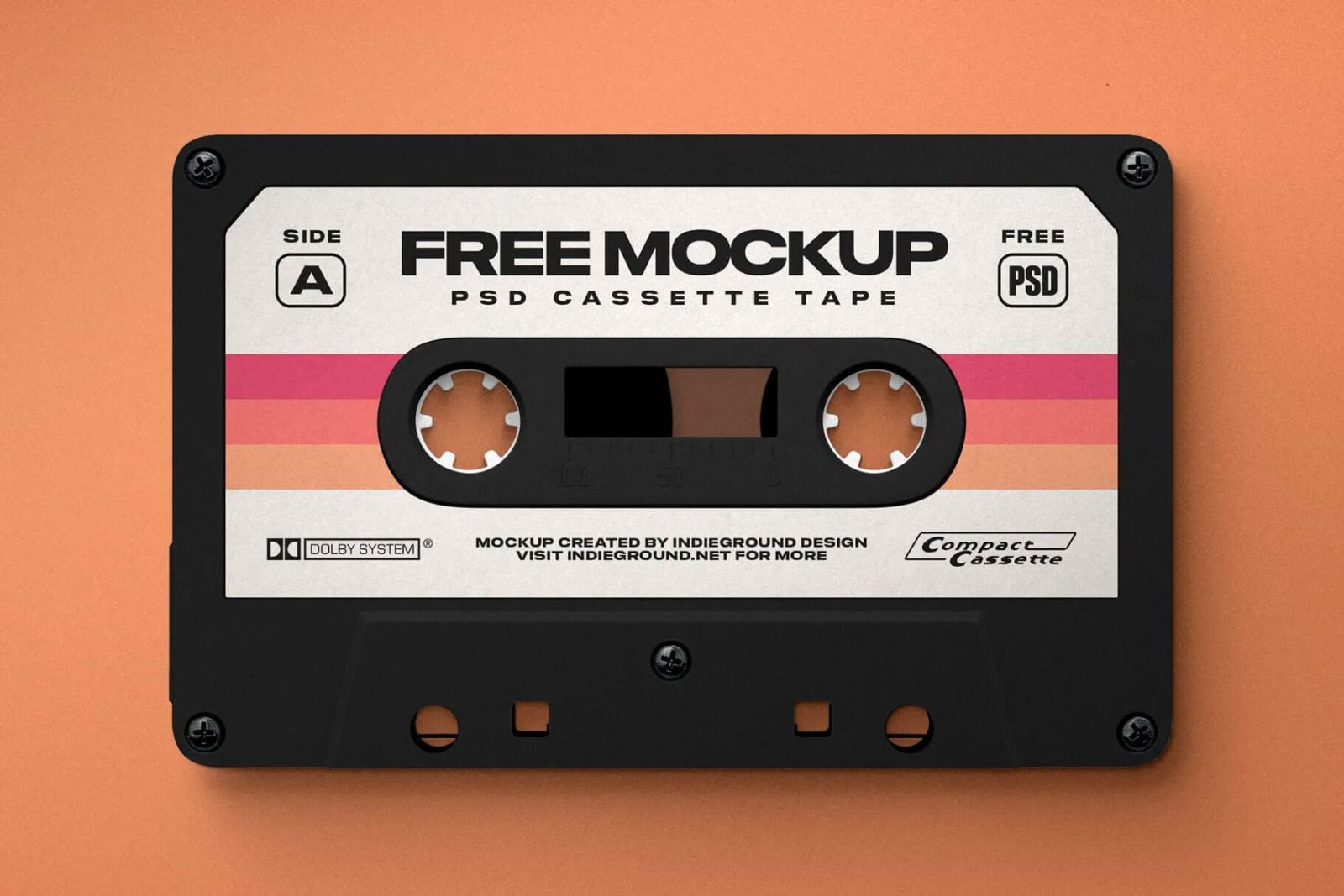 Free Cassette Tape Mockup PSD
