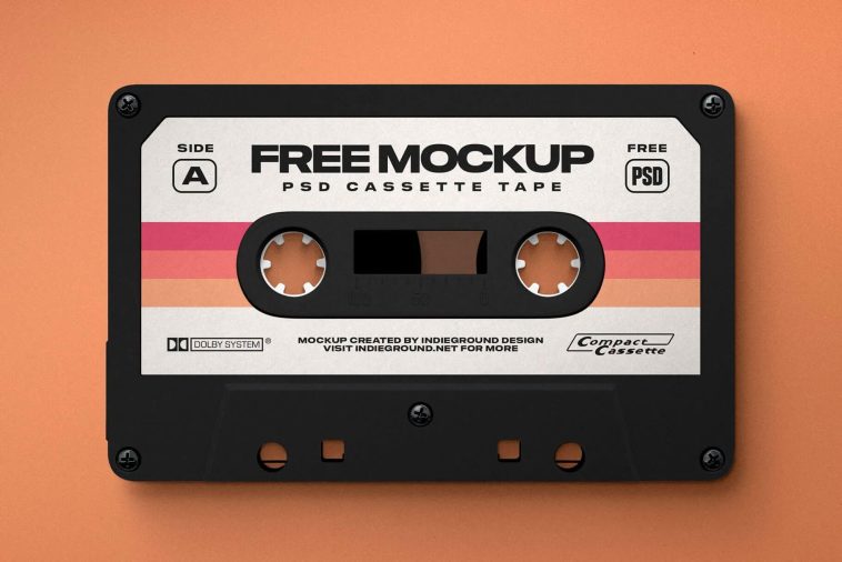 Free Cassette Tape Mockup PSD