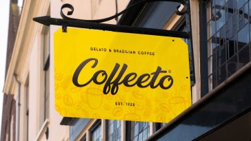 Free Wall Mounted Rectangle Shop Sign Mockup PSD