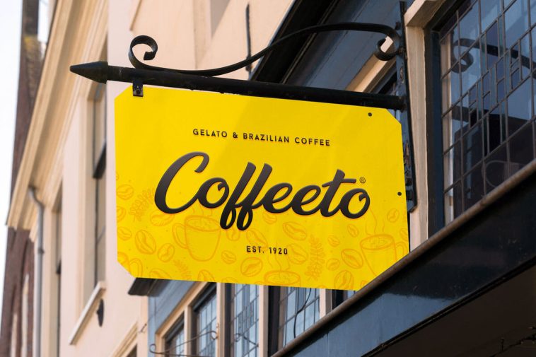 Free Wall Mounted Rectangle Shop Sign Mockup PSD