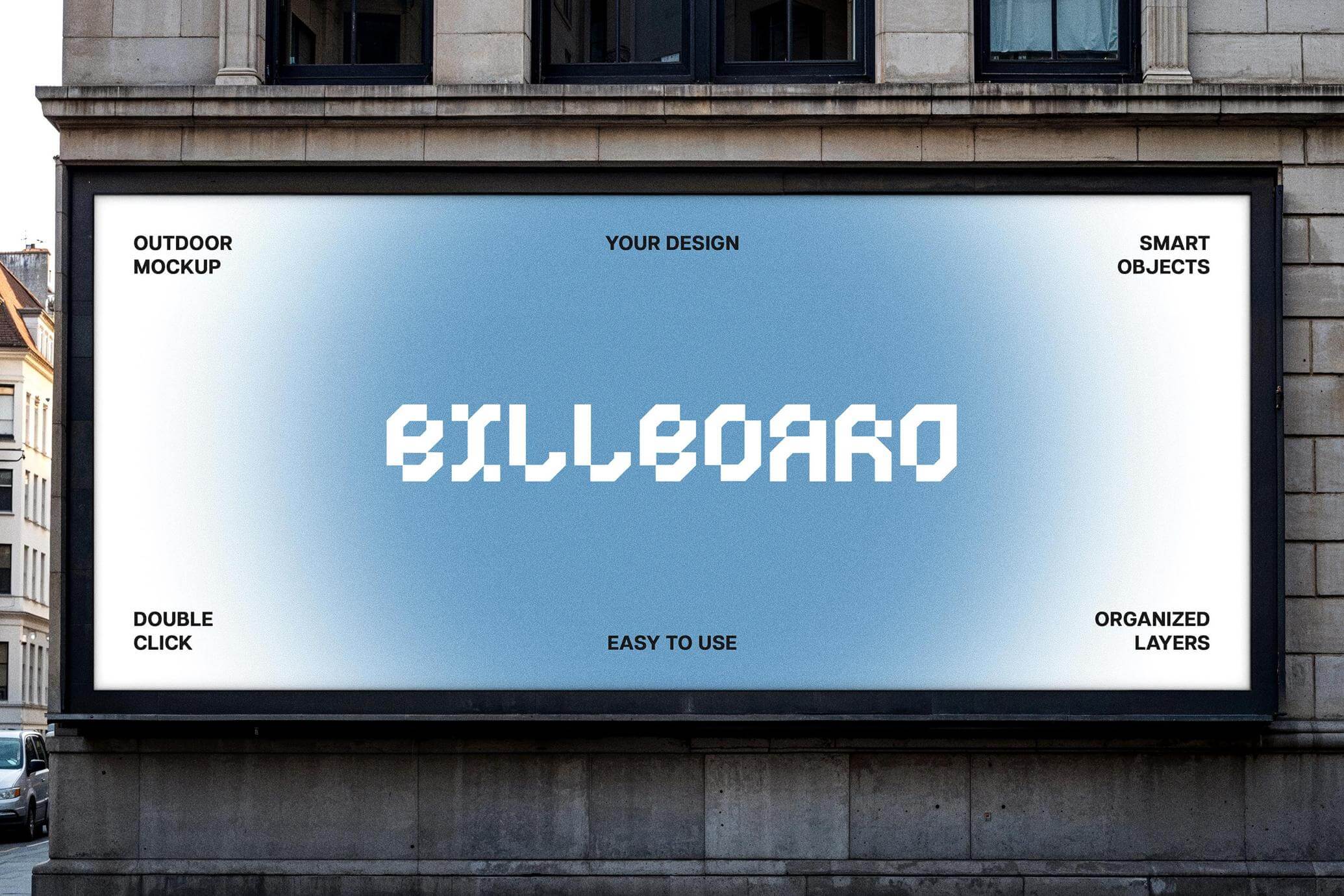 Free Corner Street Billboard Mockup PSD