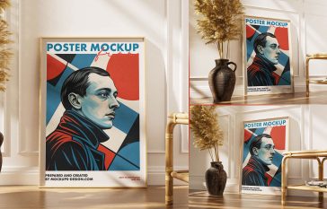 Free Elegant Interior Poster Mockup PSD Set